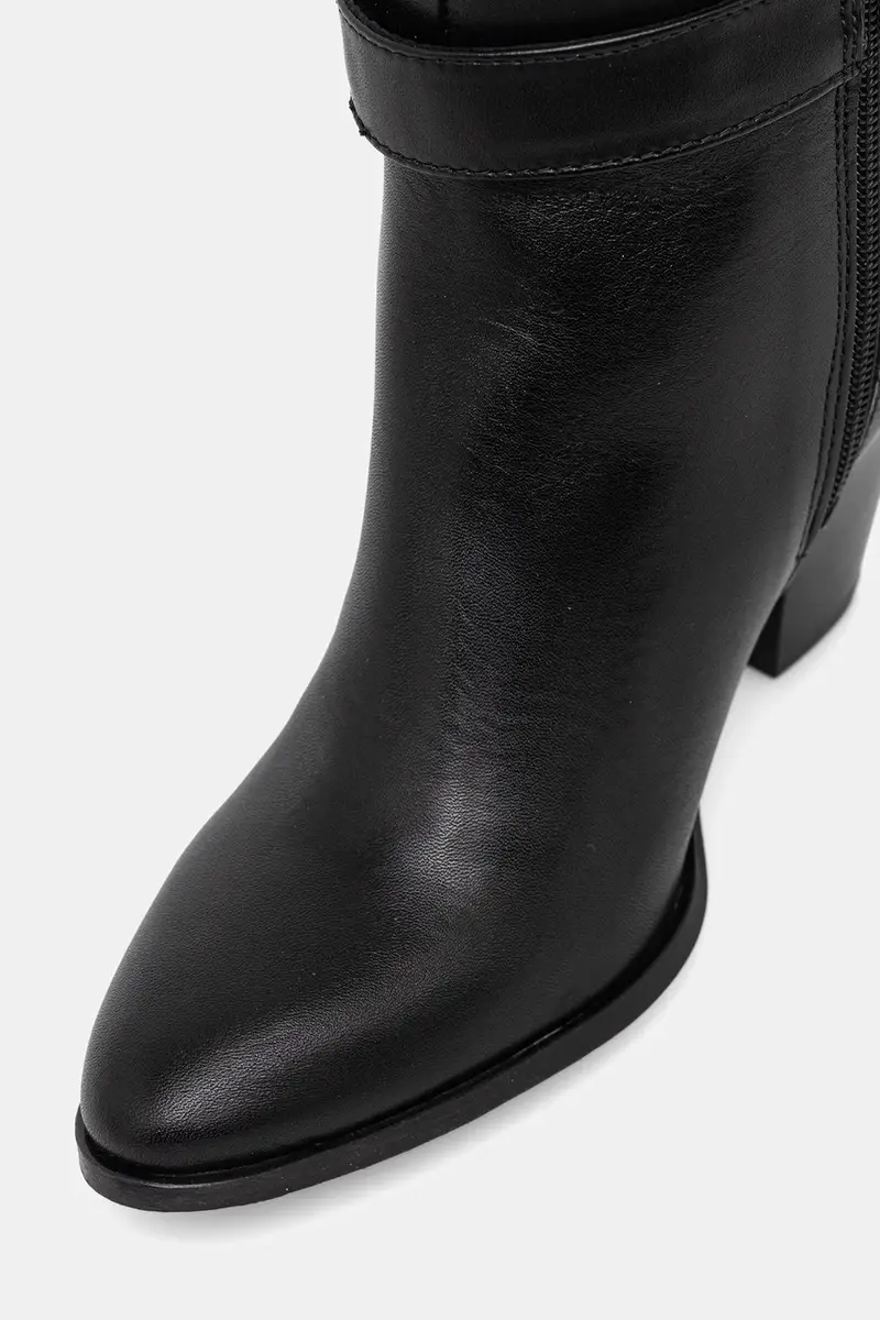 stivali in pelle TH T-STRAP LTHR POINTY LONG BOOT donna colore nero FW0FW08982 miniatura 4