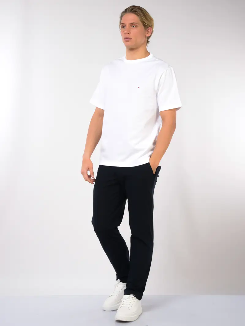 t Shirt da uomo Tommy Hilfiger girocollo con logo Bianco miniatura 2