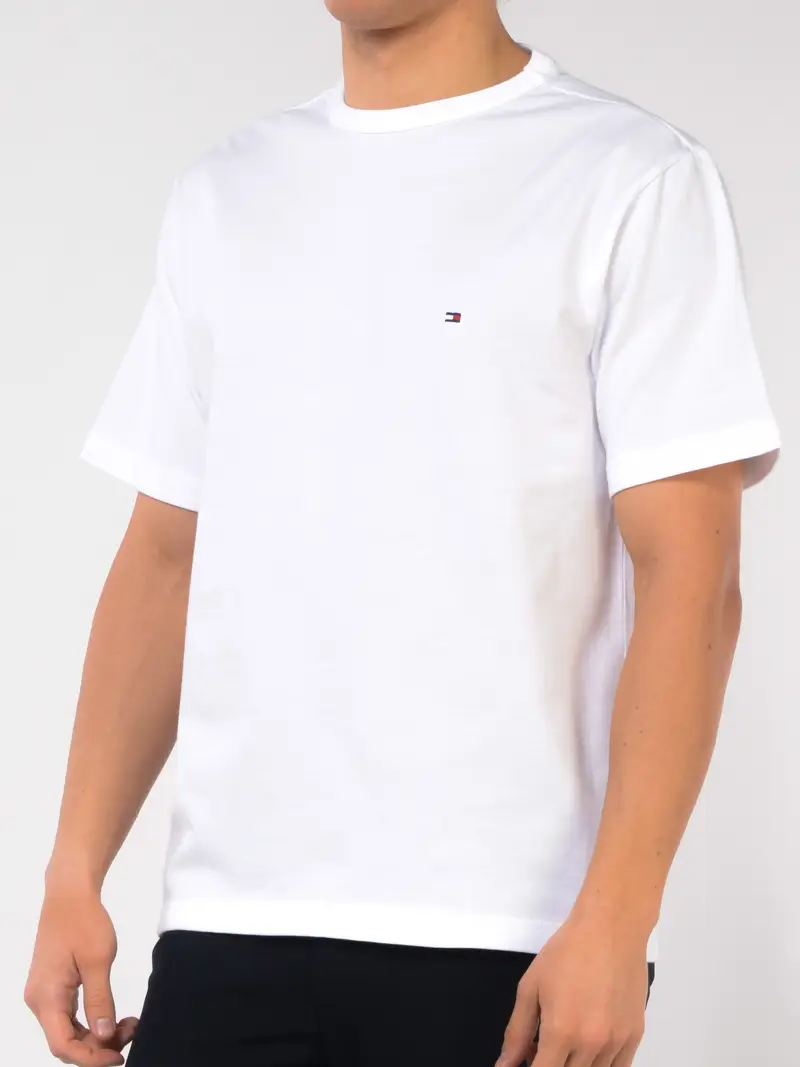 t Shirt da uomo Tommy Hilfiger girocollo con logo Bianco