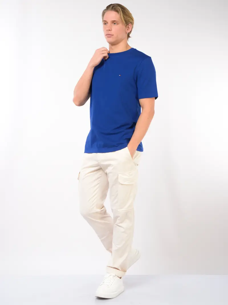 t Shirt da uomo Tommy Hilfiger girocollo con logo Blu miniatura 2