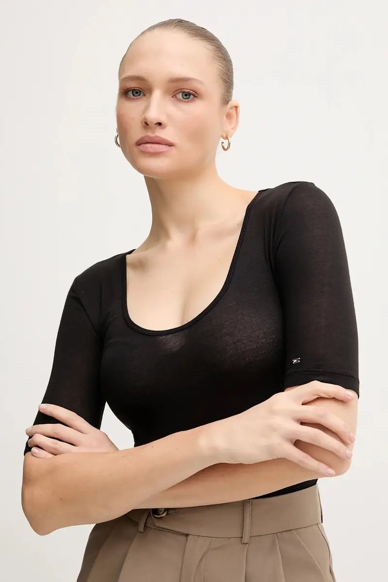 Tommy Hilfiger T-shirt Donna Nero 3427107 miniatura 4