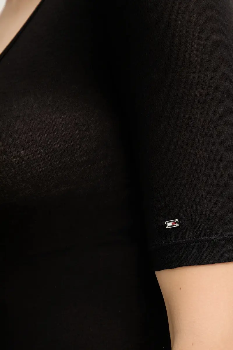 Tommy Hilfiger T-shirt Donna Nero 3427107 miniatura 5