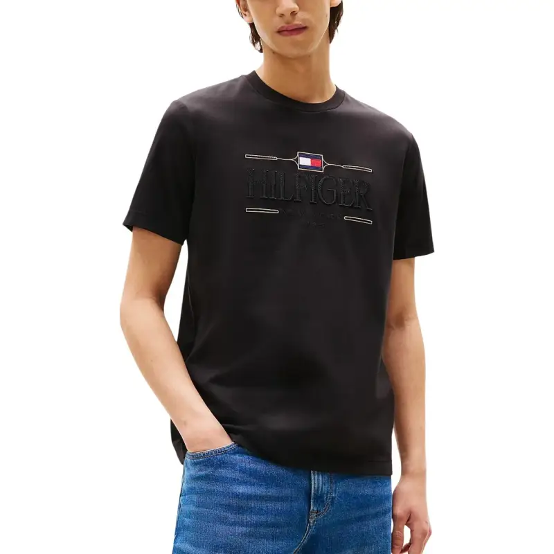 T-shirt Girocollo Nera Uomo Tommy Hilfiger - black / S