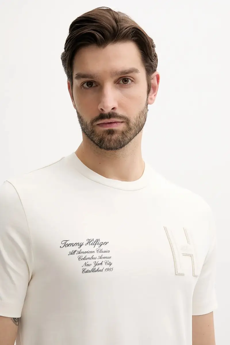 Tommy Hilfiger T-shirt Uomo Beige 3123149 miniatura 3
