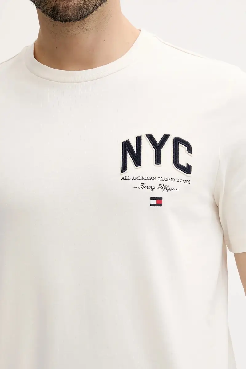 Tommy Hilfiger T-shirt Uomo Beige 3123163 miniatura 4
