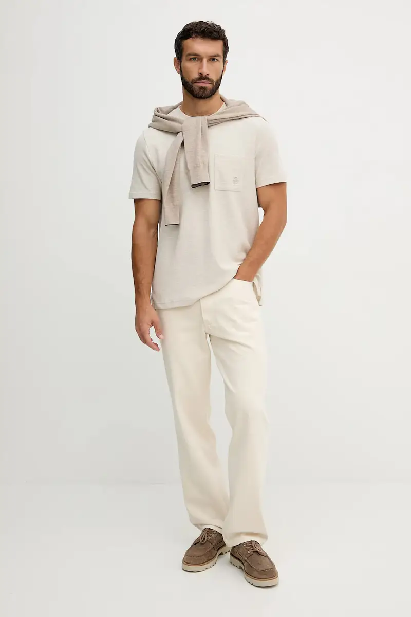 Tommy Hilfiger T-shirt Uomo Beige 3123470 miniatura 2