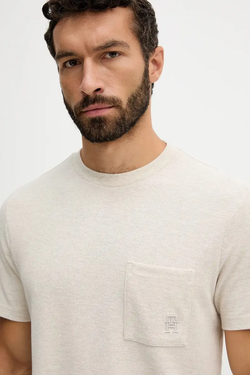 Tommy Hilfiger T-shirt Uomo Beige 3123470 miniatura 4