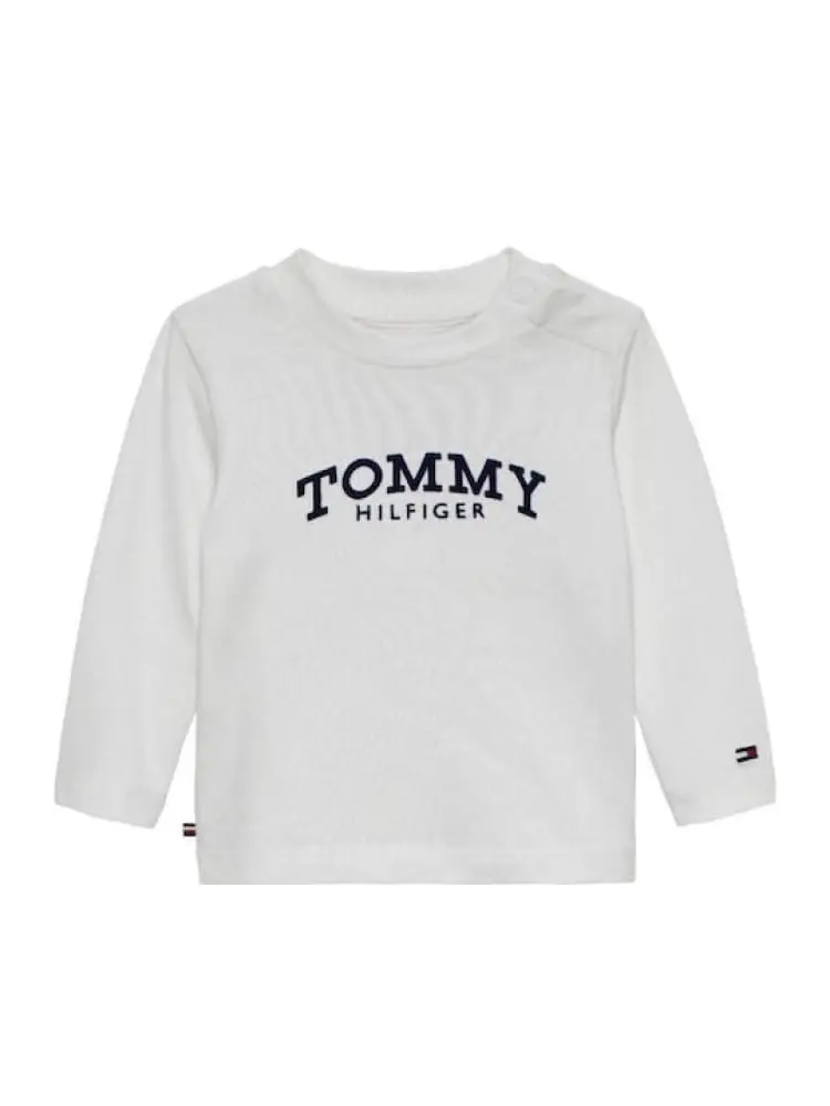 t-shirt infant in cotone bianco logata