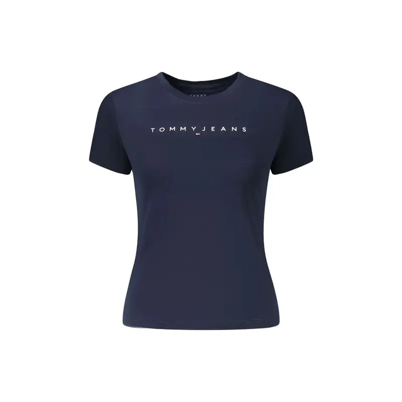 T-Shirt Maniche Corte Donna Blu Stampa Logo