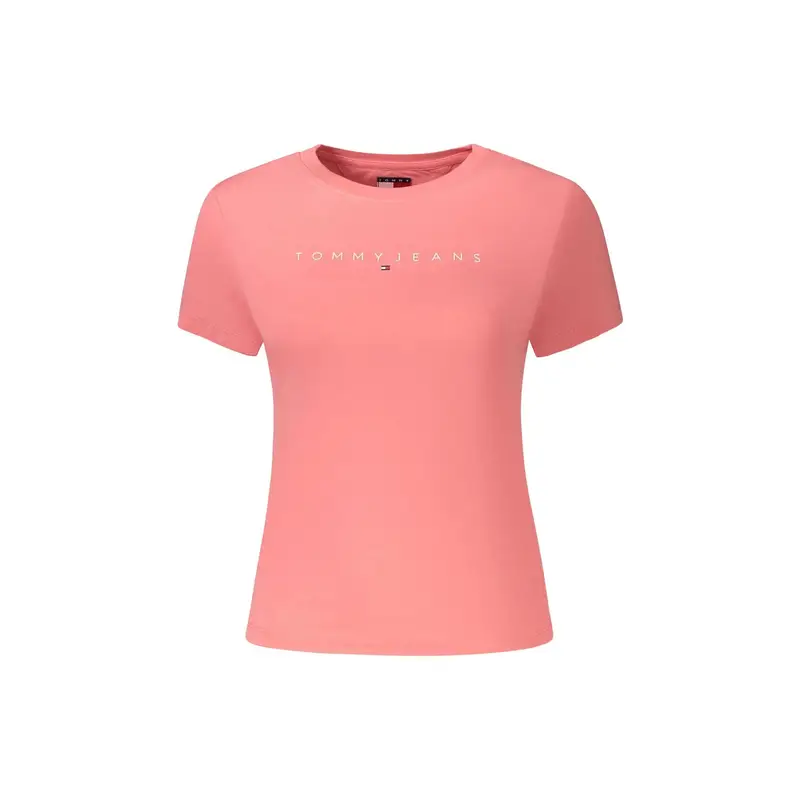 T-Shirt Maniche Corte Donna Rosa Stampa Logo