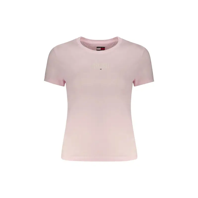 T-Shirt Maniche Corte Donna Rosa Stampa Logo