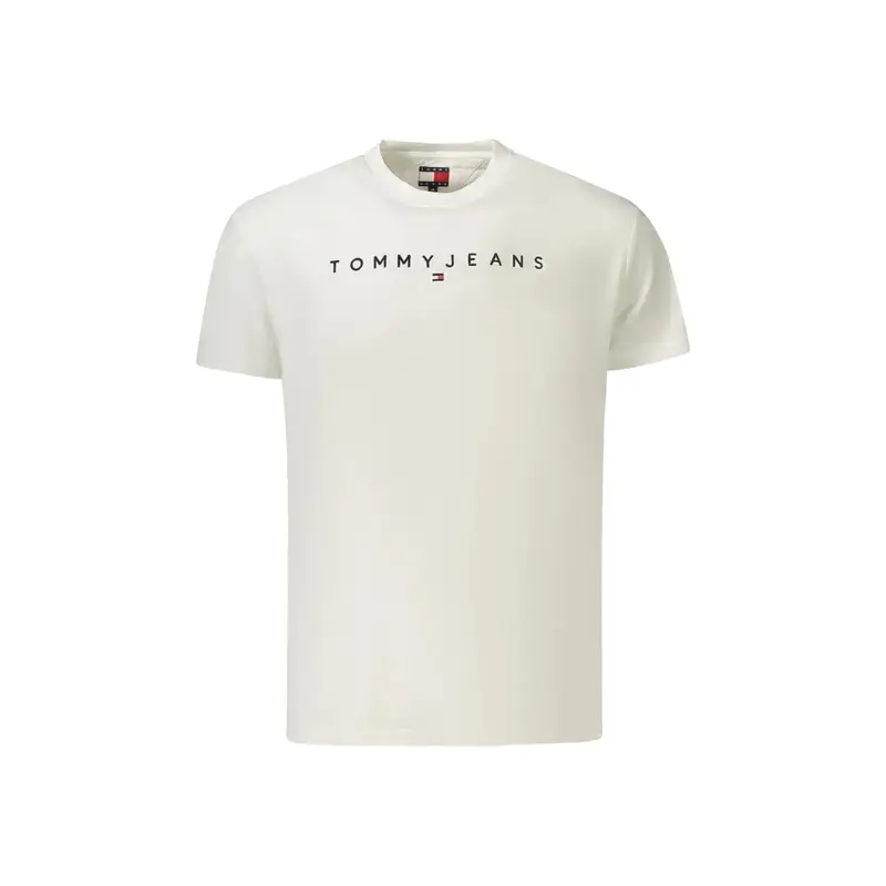 T-Shirt Maniche Corte Uomo Bianca Ricamo Bianco