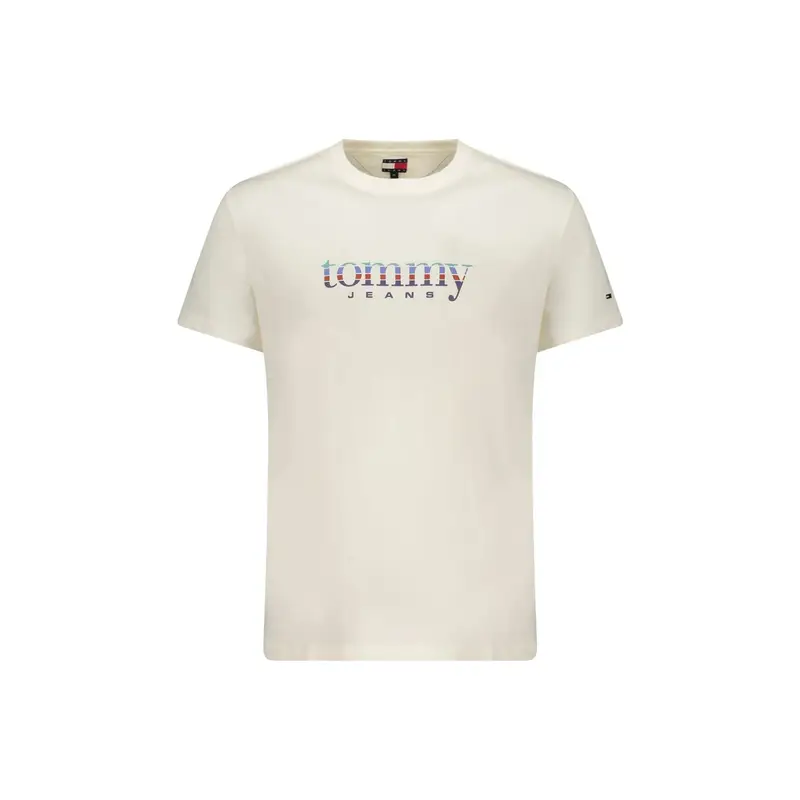 T-Shirt Maniche Corte Uomo Bianca Stampa Logo Bianco