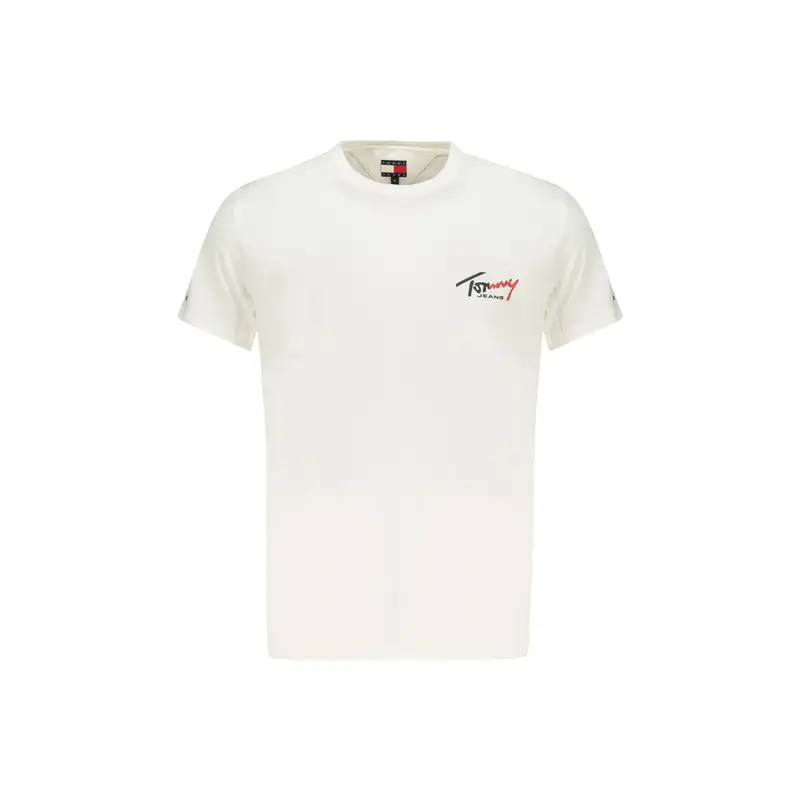T-Shirt Maniche Corte Uomo Bianca Stampa Logo Bianco