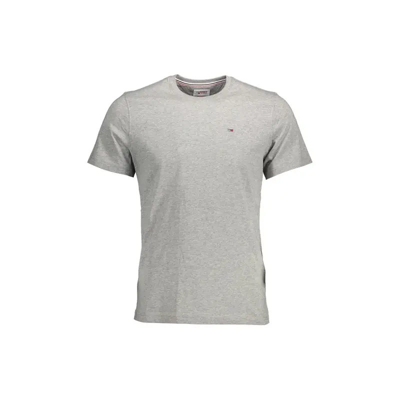 T-Shirt Maniche Corte Uomo Grigia Ricamo Logo Grigio