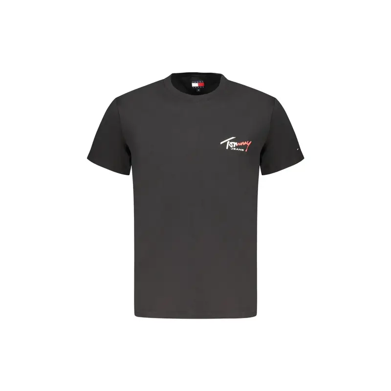T-Shirt Maniche Corte Uomo Nera Stampa Logo Nero