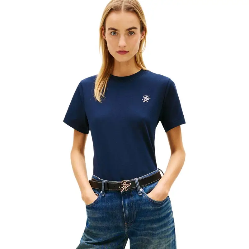 T-Shirt Script Blu Donna M