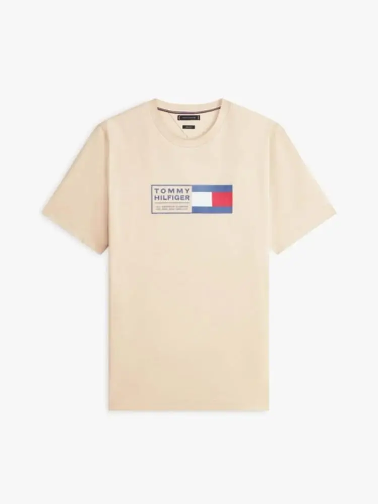 t-shirt uomo brand love text box tee beige