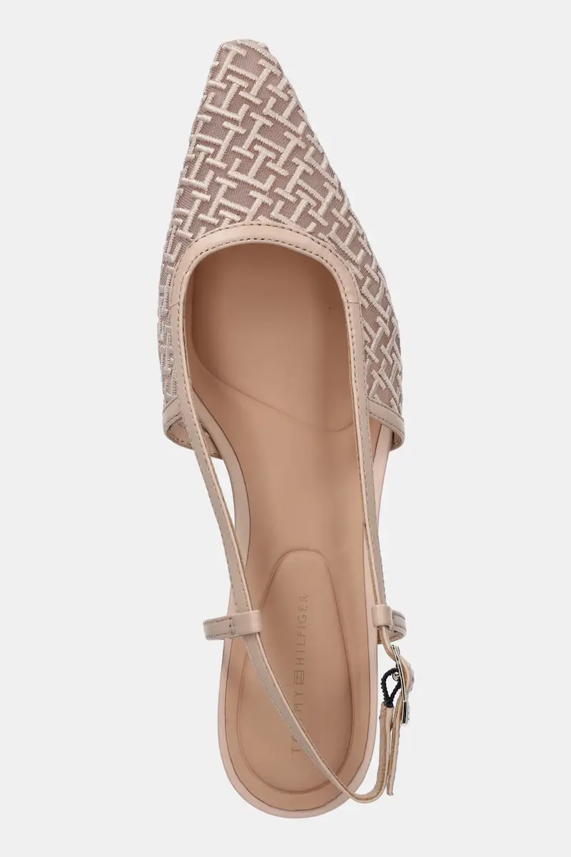 tacchi a spillo MONO SQUARED TOE KITTEN SLINGB colore beige FW0FW08746 miniatura 4