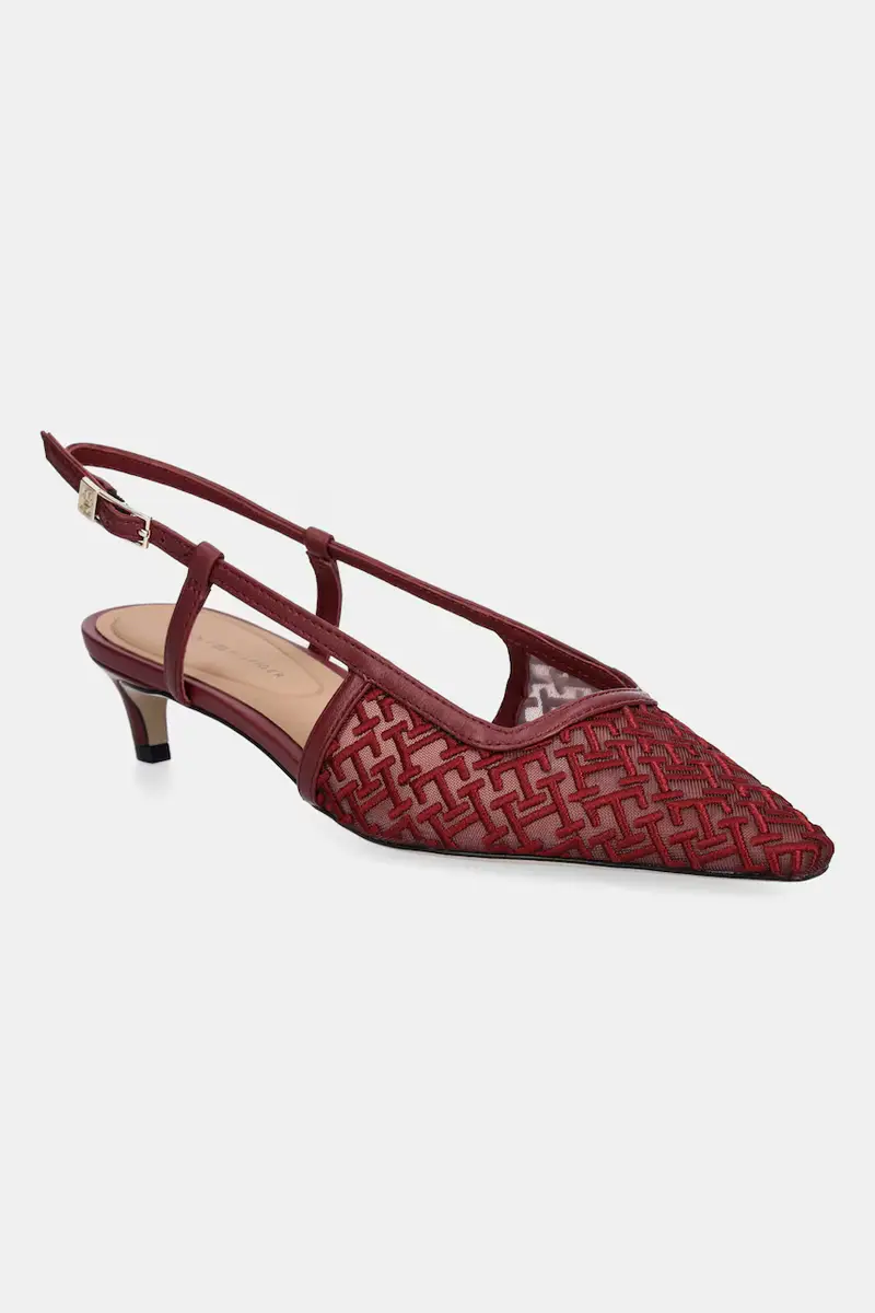 tacchi a spillo MONO SQUARED TOE KITTEN SLINGB colore granata FW0FW08746