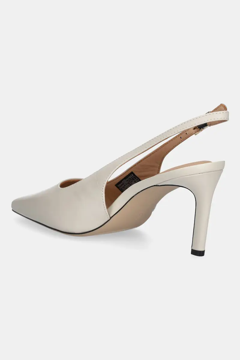 tacchi in pelle SQUARED TOE HIGH HEEL SLINGBACK colore beige FW0FW08636 miniatura 3