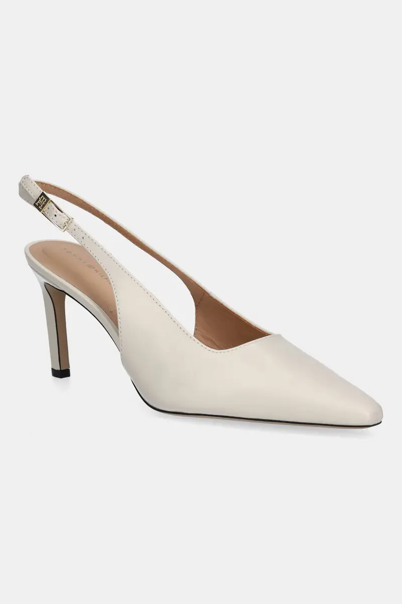 tacchi in pelle SQUARED TOE HIGH HEEL SLINGBACK colore beige FW0FW08636