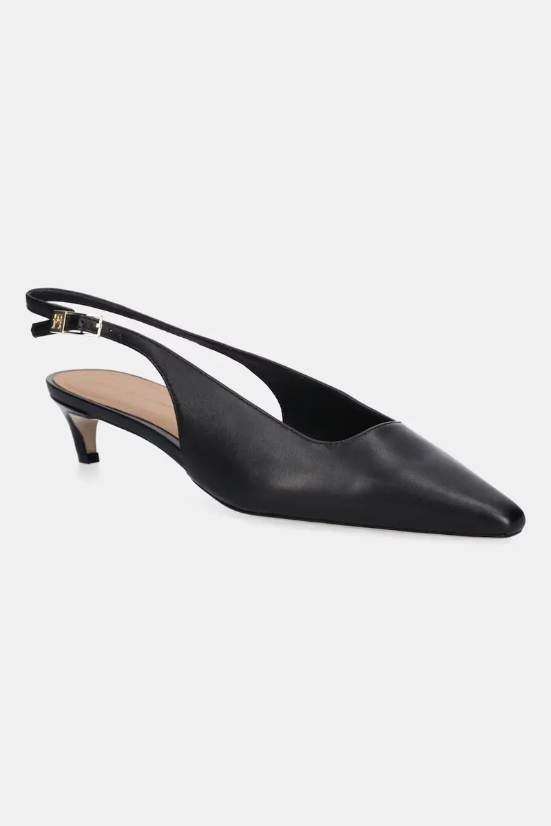 tacchi in pelle SQUARED TOE KITTEN SLINGBACK colore nero FW0FW08711