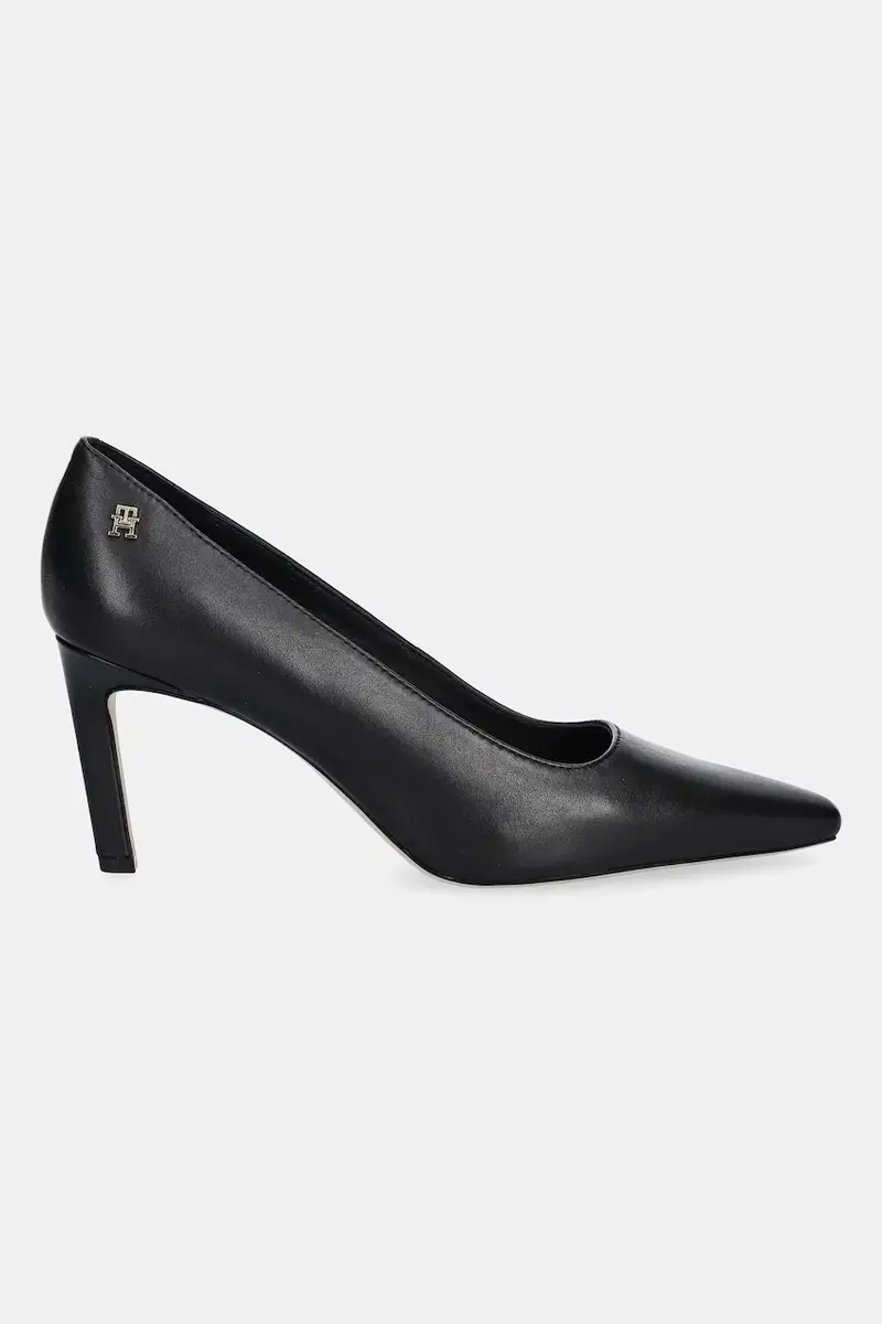 tacchi in pelle TH LOGO LEATHER PUMP SLANTED HL colore nero FW0FW08993 miniatura 2