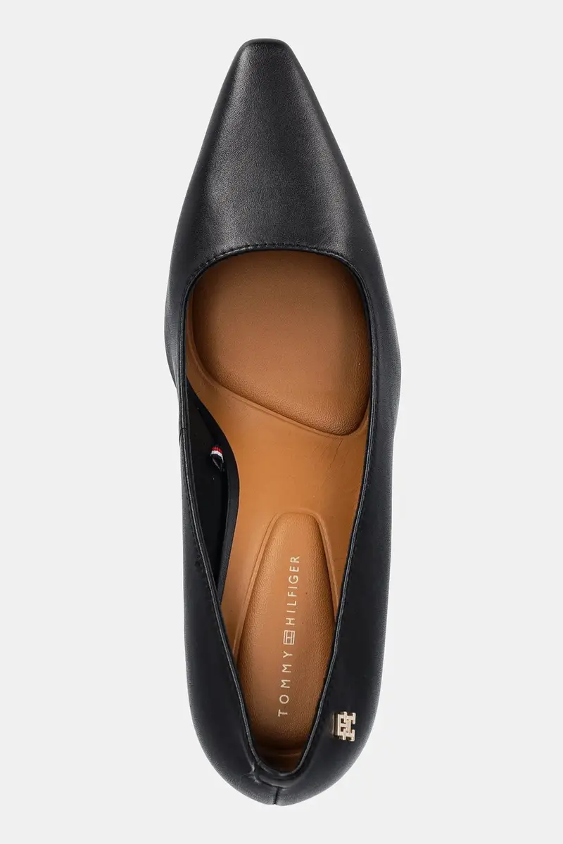 tacchi in pelle TH LOGO LEATHER PUMP SLANTED HL colore nero FW0FW08993 miniatura 4