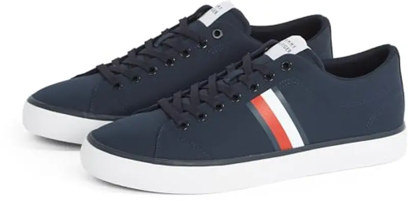 Tommy Hilfiger TH Hi Vulc Low Core Stripes Mesh Fm0fm05393, Sneaker Uomo, Blue (Desert Sky), 44 EU miniatura 3