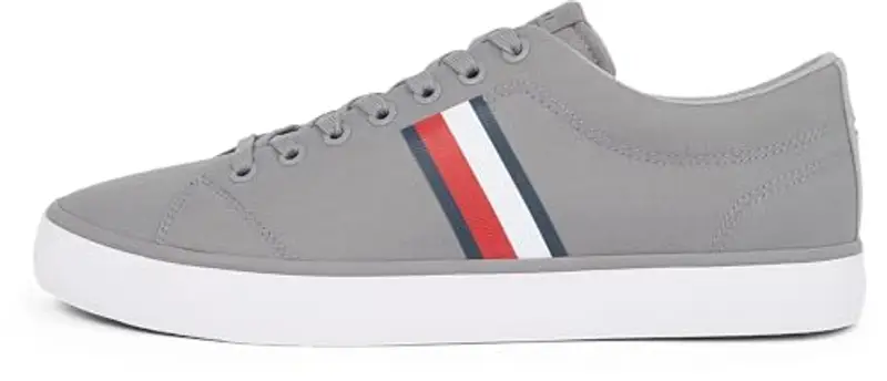 Tommy Hilfiger TH Hi Vulc Low Core Stripes Mesh Fm0fm05393, Sneaker Uomo, Grey (Universal Grey), 40 EU