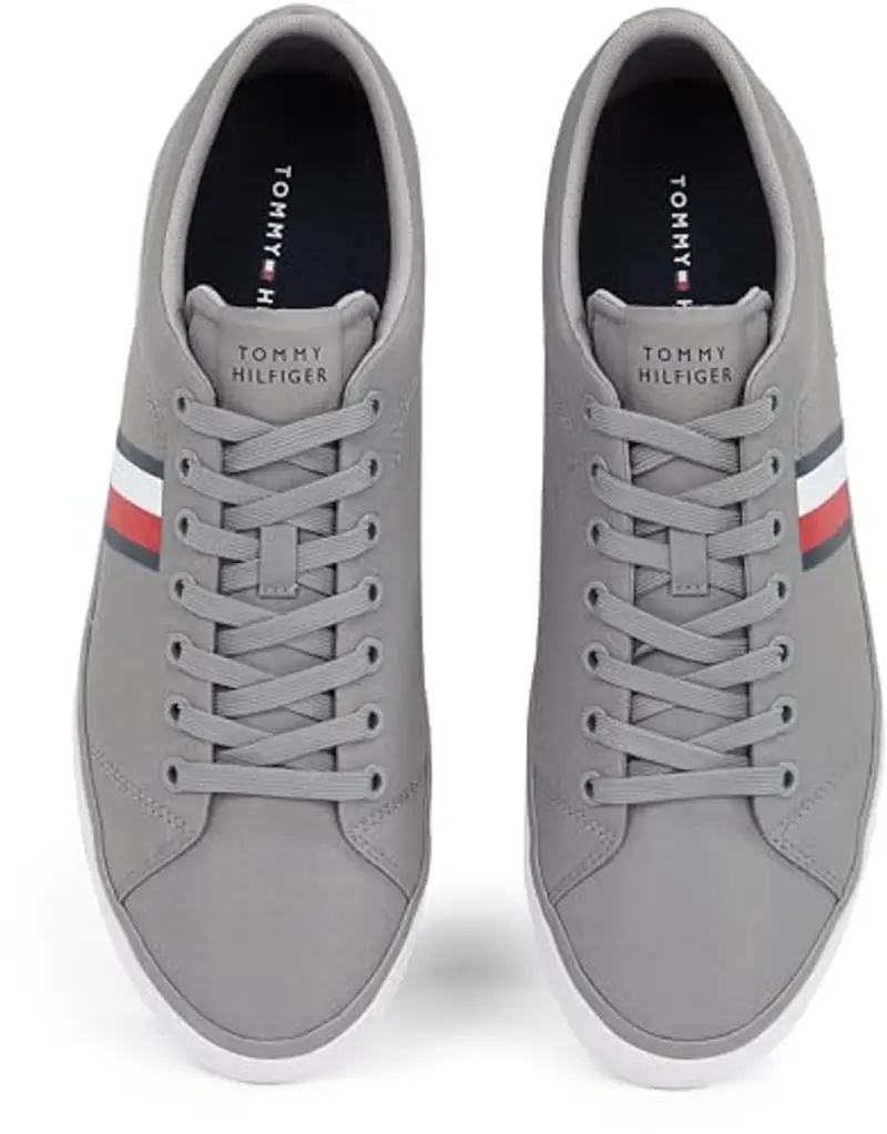 Tommy Hilfiger TH Hi Vulc Low Core Stripes Mesh Fm0fm05393, Sneaker Uomo, Grey (Universal Grey), 40 EU miniatura 3