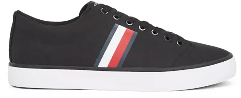 Tommy Hilfiger TH Hi Vulc Low Core Stripes Mesh Fm0fm05393, Sneaker Uomo, Nero, 46 EU miniatura 3