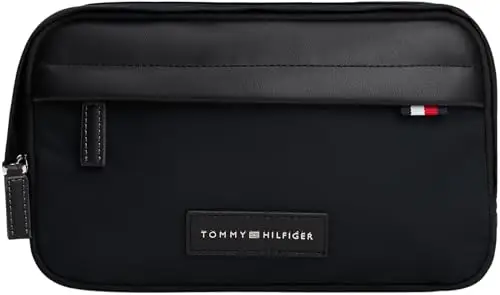 Tommy Hilfiger TH Nylon Washbag Am0am13746, Borsa da Bagno Uomo, Black (Black), One Size