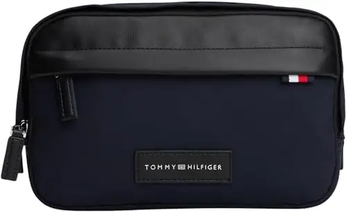 Tommy Hilfiger TH Nylon Washbag Am0am13746, Borsa da Bagno Uomo, Blue (Space Blue), One Size