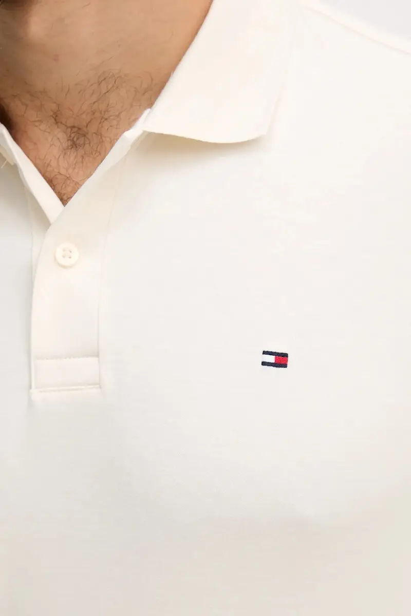 top a maniche lunghe in cotone colore beige MW0MW37317 miniatura 5