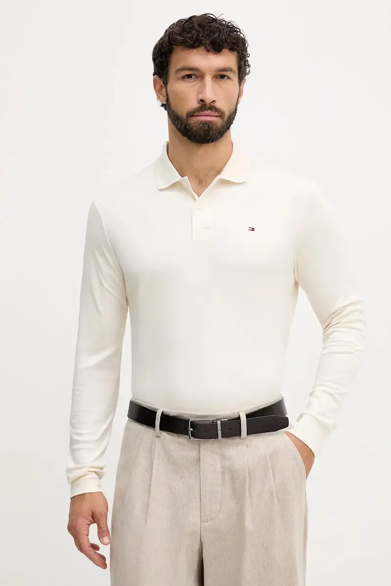 top a maniche lunghe in cotone colore beige MW0MW37317