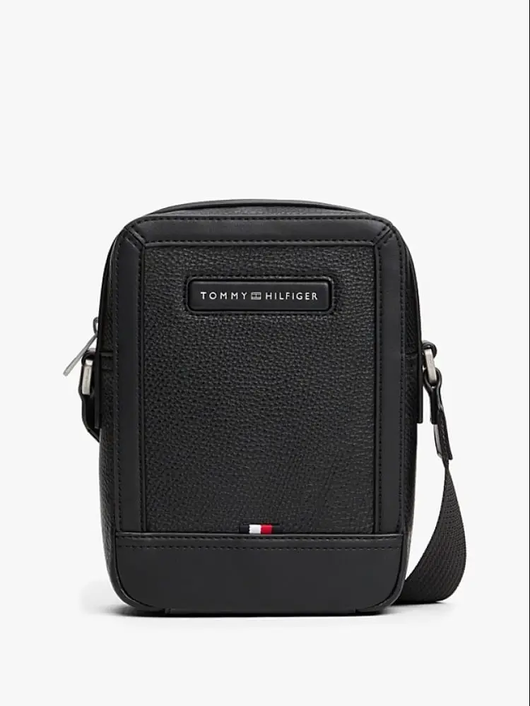 tracolla uomo th central in ecopelle nera