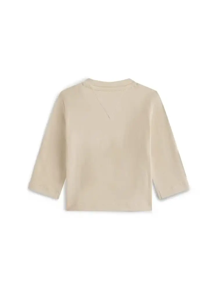 tshirt beige neonato logo sul davanti miniatura 2