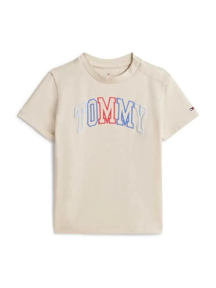 tshirt beige neonato maxi logo