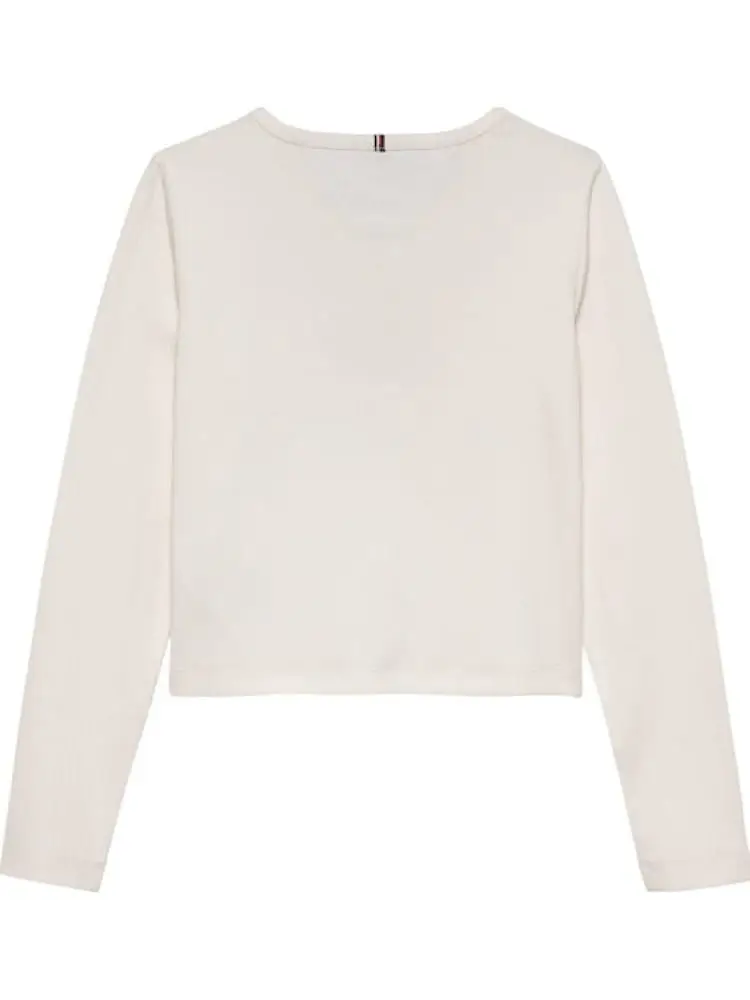 tshirt bianca bambina con logo miniatura 2