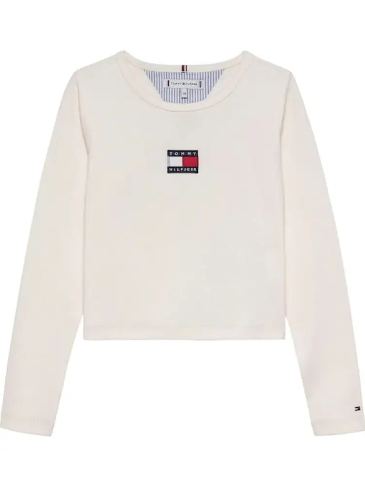 tshirt bianca bambina con logo