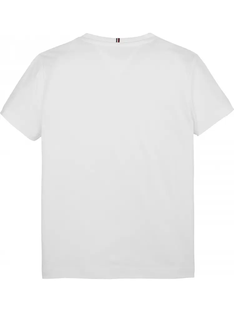 tshirt bianca bambina in cotone logo con glitter sul davanti miniatura 2