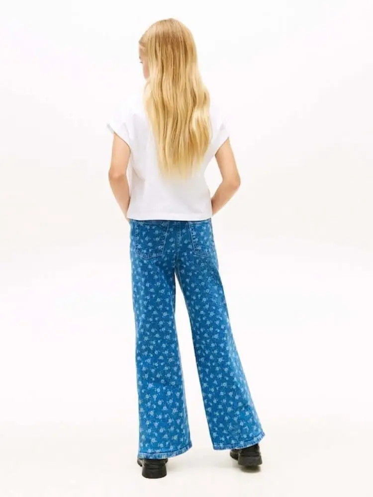 tshirt bianca bambina logo sul davanti miniatura 2