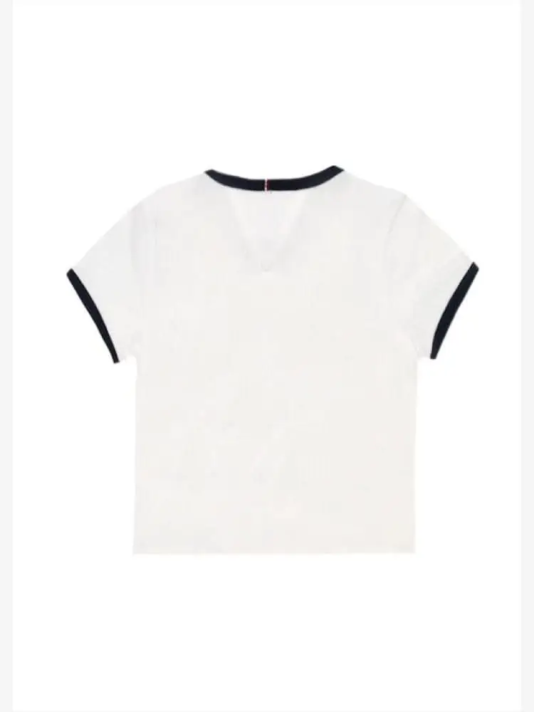 tshirt bianca bambina mini logo miniatura 2