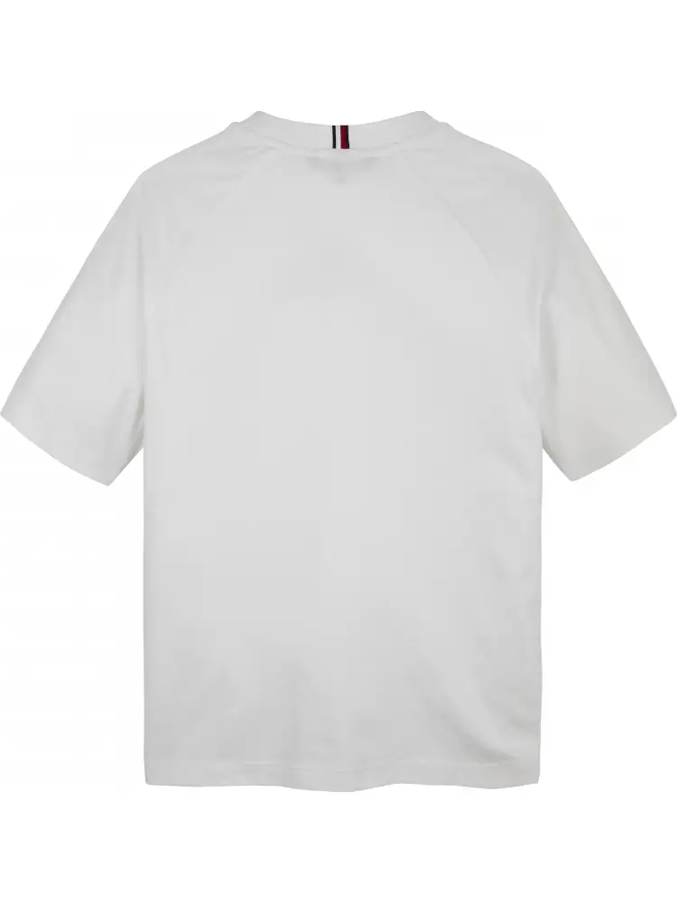 tshirt bianca bambino in cotone maxi logo sul davanti miniatura 2