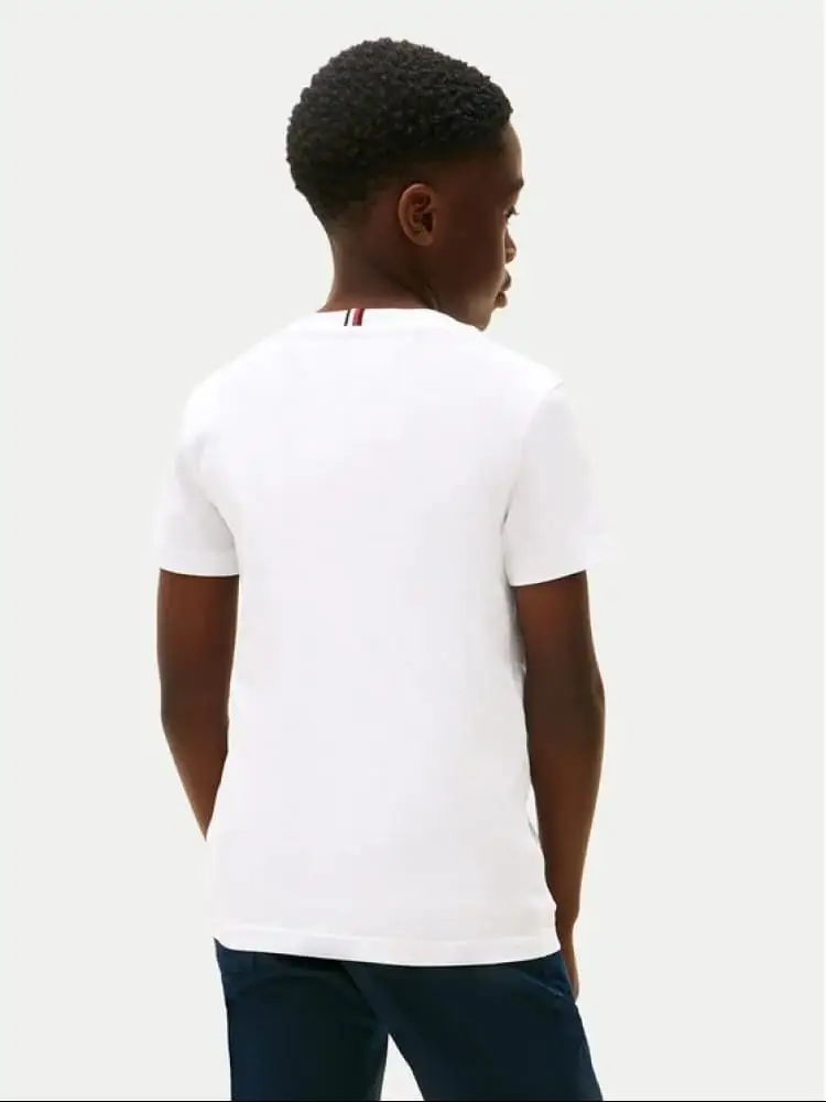 tshirt bianca bambino logo sul davanti miniatura 2