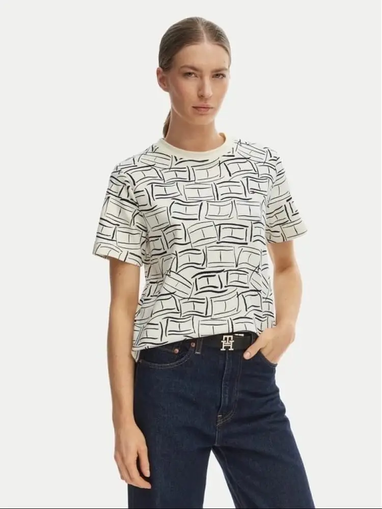 tshirt bianca donna all over