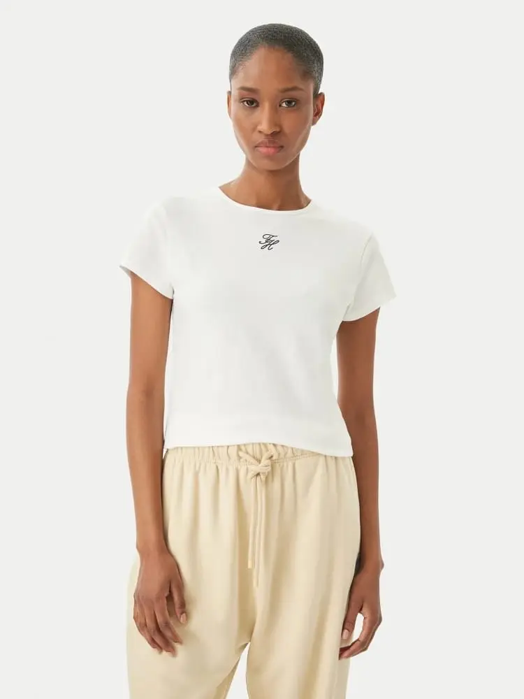 tshirt bianca donna mini logo