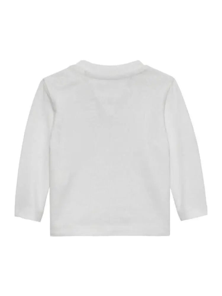 tshirt bianca neonato logo sul davanti miniatura 2